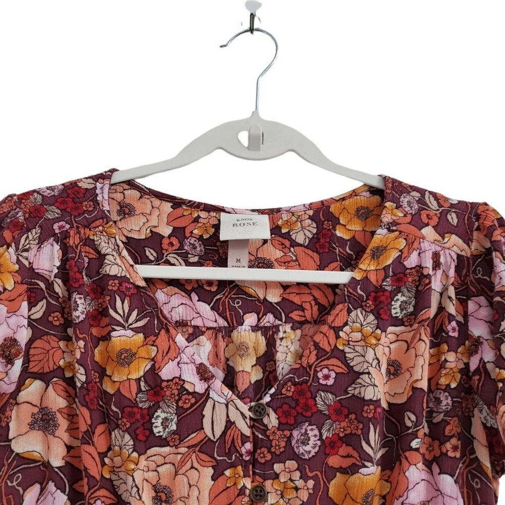 Knox Rose Midi Dress Medium Floral Cottage Core Prairie Tassel Button Front Boho - Picture 2 of 11